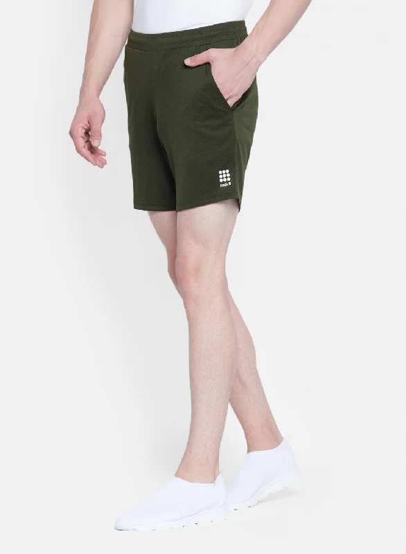 Mens Olive Self Design Short