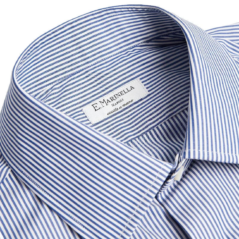 SLIM WHITE AND BLUE STRIPED CLASSIC SHIRT