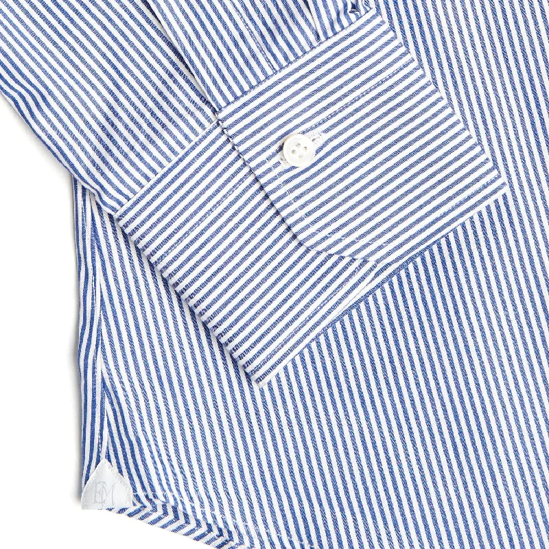 SLIM WHITE AND BLUE STRIPED CLASSIC SHIRT