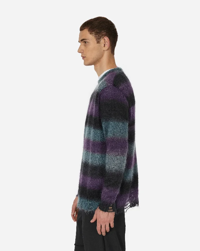 Striped Mohair Oversized Sweater Midnight