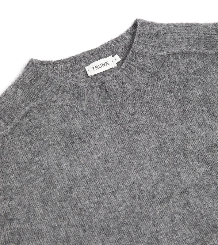 Trunk Berwick Brushed Shetland Crew Sweater: Dark Grey