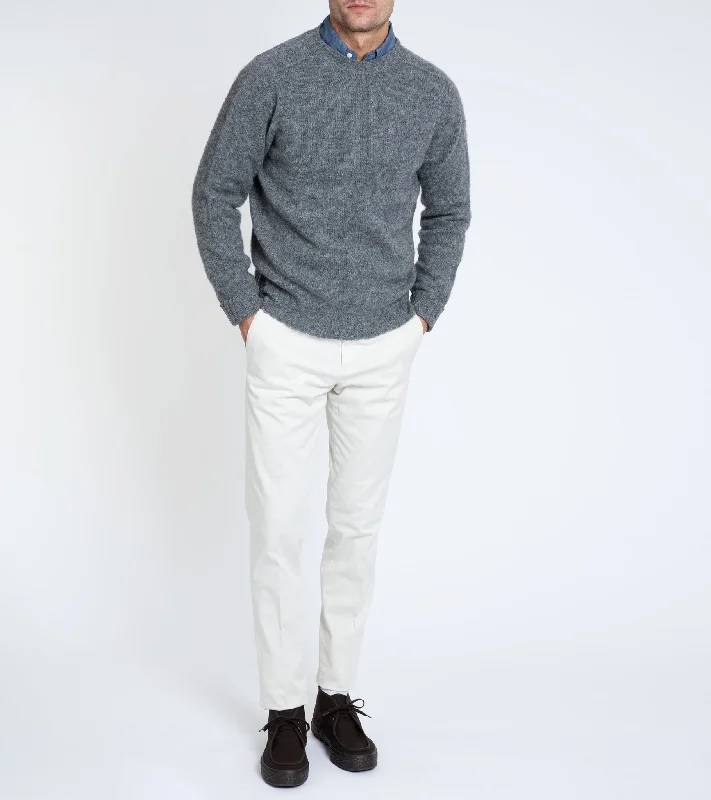 Trunk Berwick Brushed Shetland Crew Sweater: Dark Grey