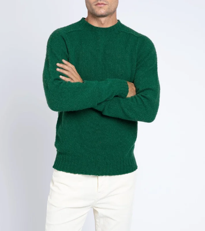 Trunk Berwick Brushed Shetland Crew Sweater: Malachite Green