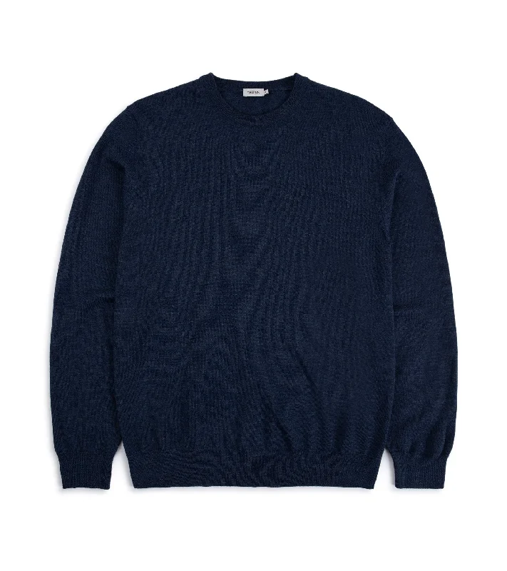 Trunk Harley Merino Crew Neck Sweater: Mid Blue