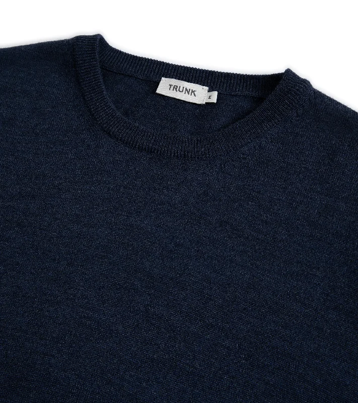 Trunk Harley Merino Crew Neck Sweater: Mid Blue