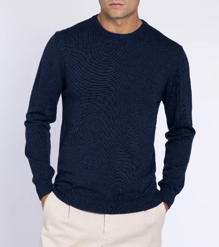 Trunk Harley Merino Crew Neck Sweater: Mid Blue