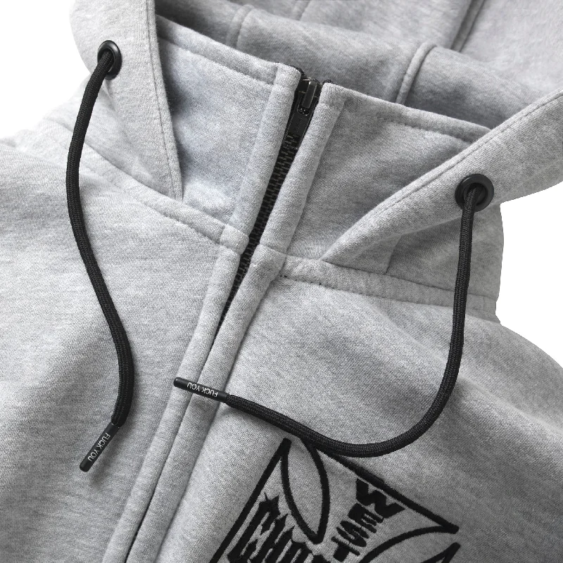 WCC OG ATX ZIP HOODY GREY MELANGE