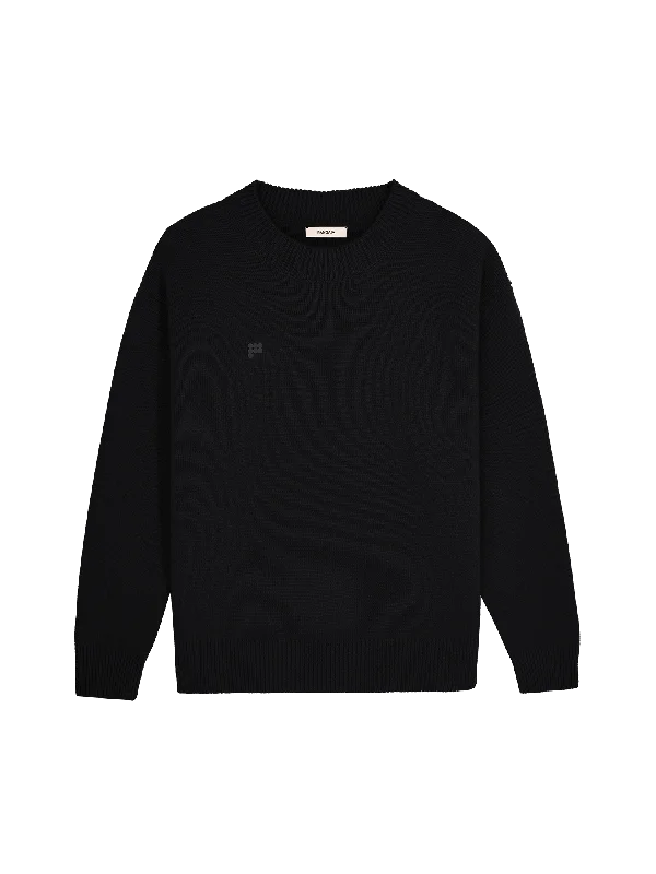 Women's Recycled Cashmere Sweater—black