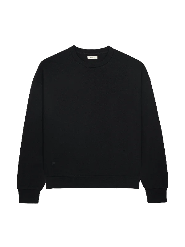 Recycled Wool Jersey Oversized Sweater—black