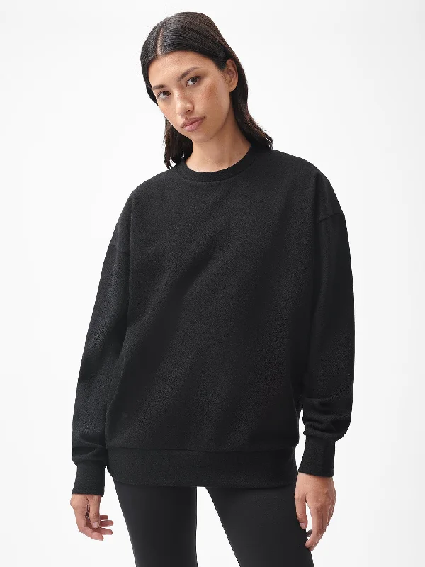 Recycled Wool Jersey Oversized Sweater—black