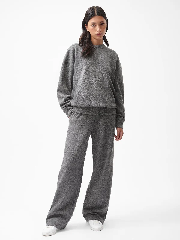 Recycled Wool Jersey Wide-Leg Track Pants—volcanic grey