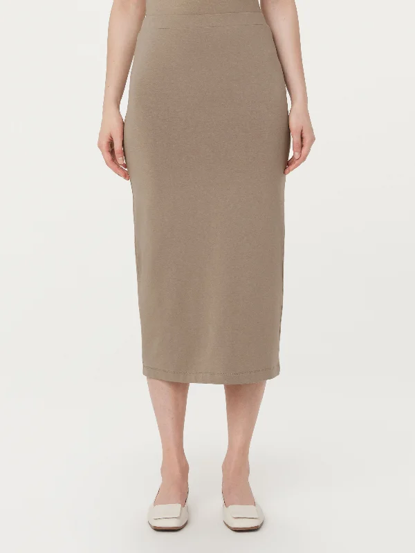 The Jersey Pencil Skirt in Taupe