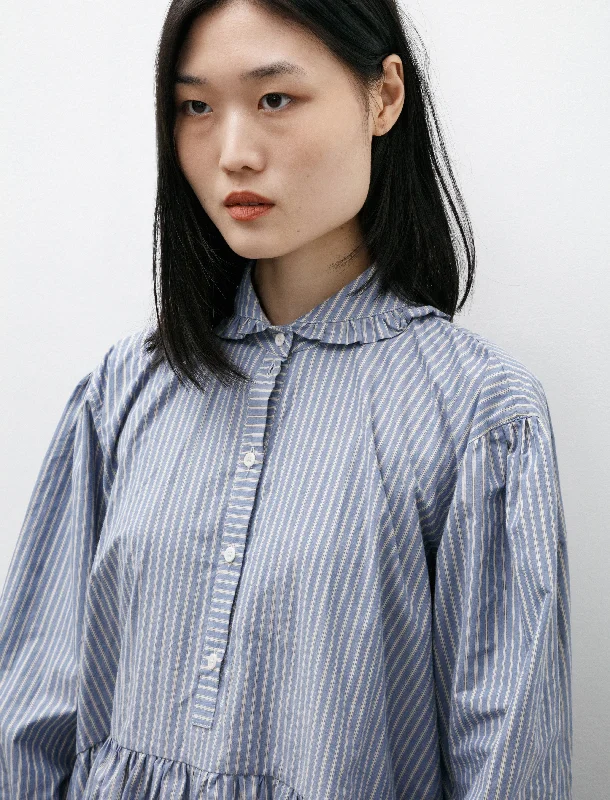 Japanese Striped Shirting Lydbrook Dress Blue/White