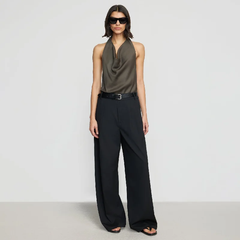 Chance Cowl-Neck Halter Blouse