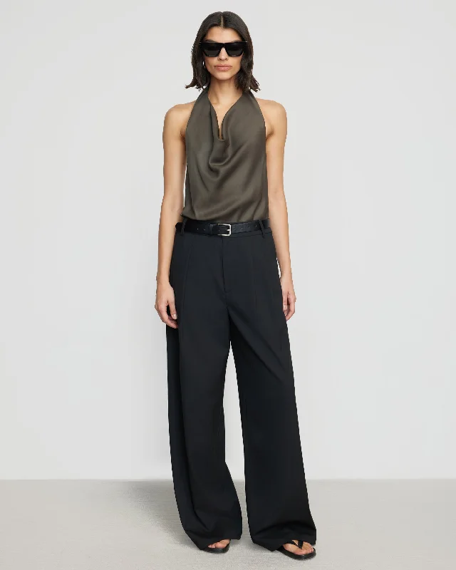 Chance Cowl-Neck Halter Blouse