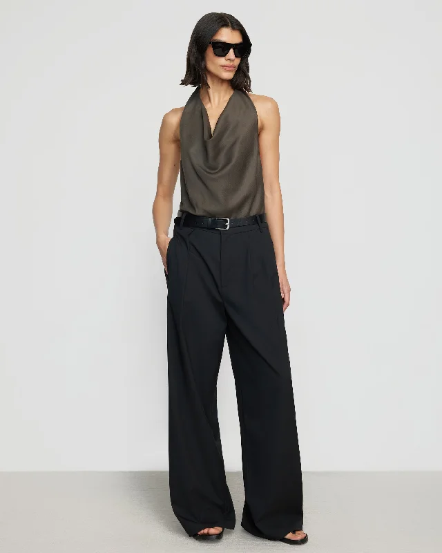 Chance Cowl-Neck Halter Blouse