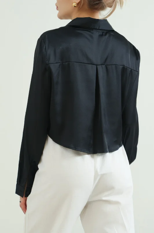 CROPPED SILK SHIRT