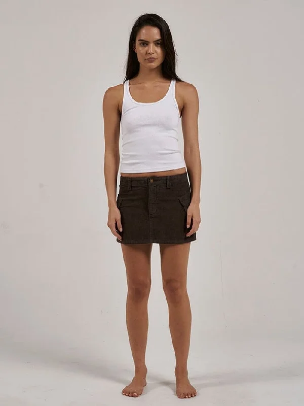 Lottie Cord Cargo Skirt - Tarmac