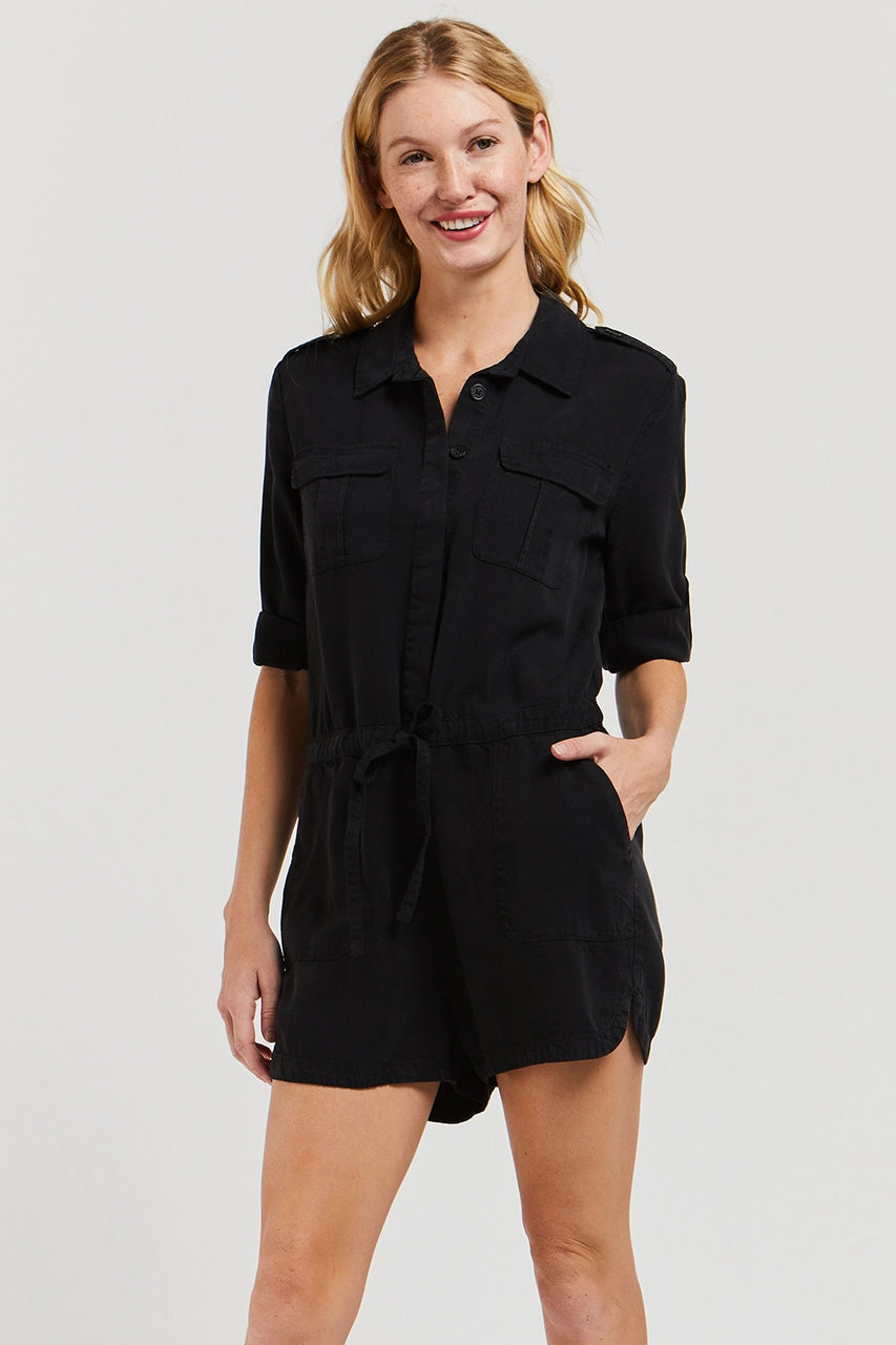 Luba Black Utility Romper