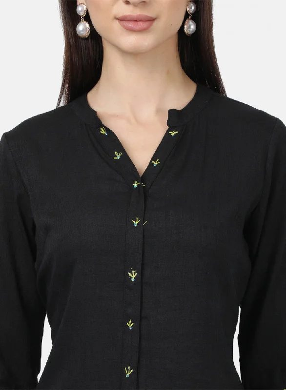 Womens Black Plain Tunics