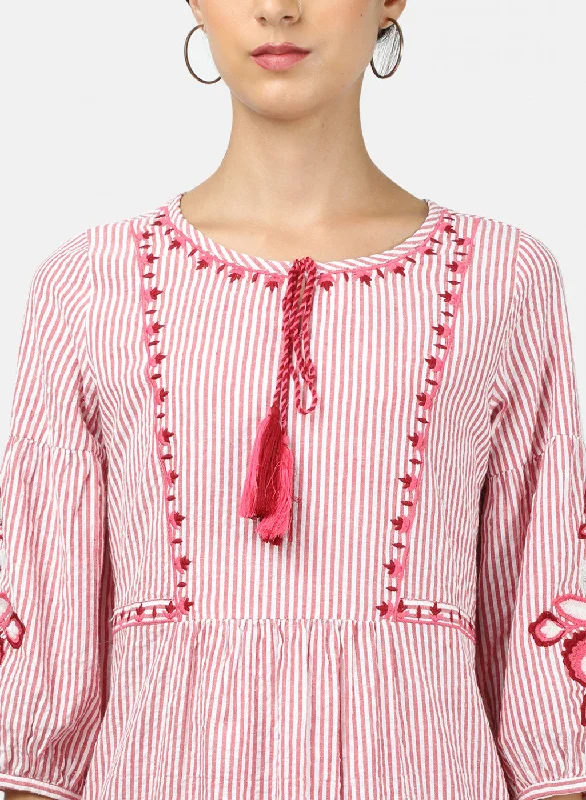 Womens Red Stripe Tunic