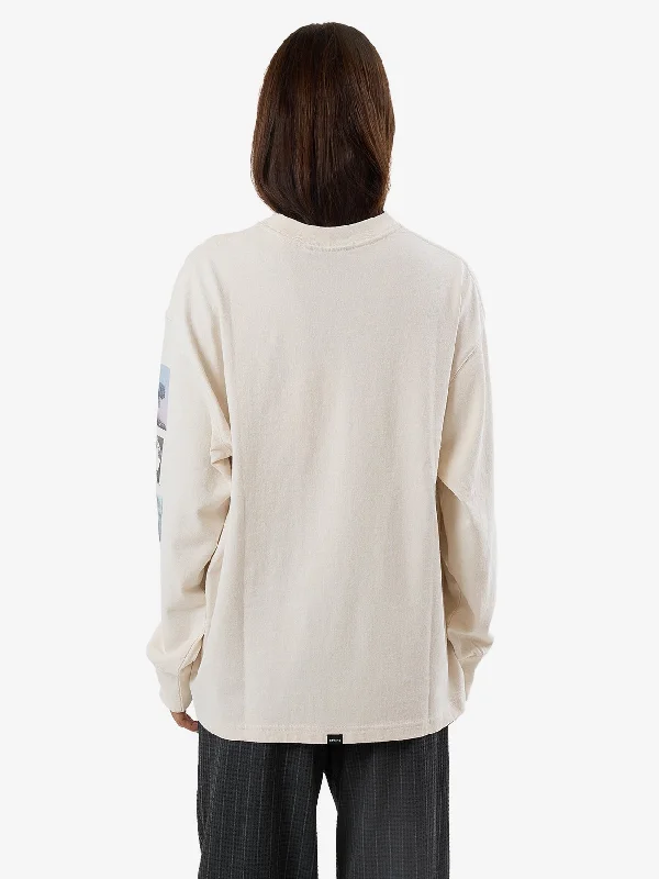 One Way Or Another Long Sleeve Oversized Tee - Heritage White