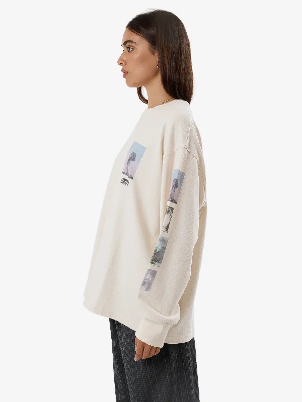 One Way Or Another Long Sleeve Oversized Tee - Heritage White