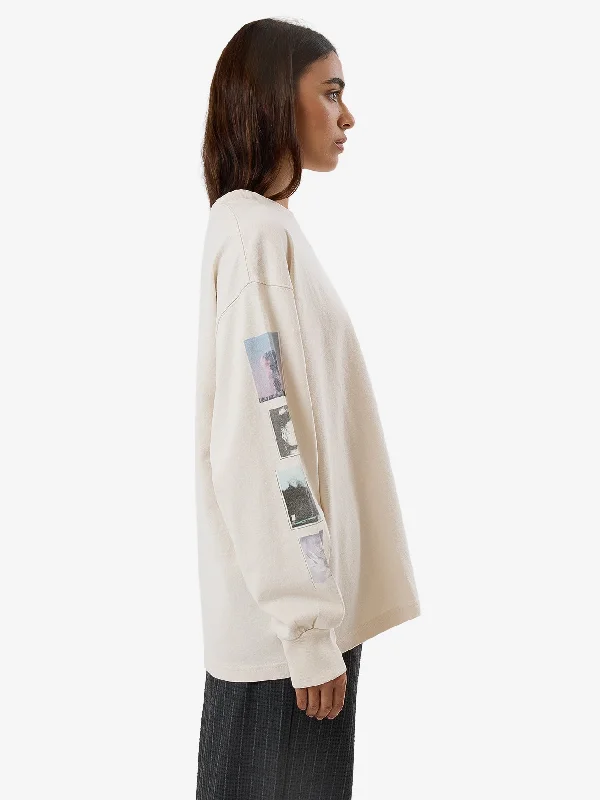 One Way Or Another Long Sleeve Oversized Tee - Heritage White