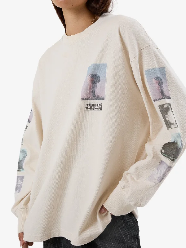 One Way Or Another Long Sleeve Oversized Tee - Heritage White