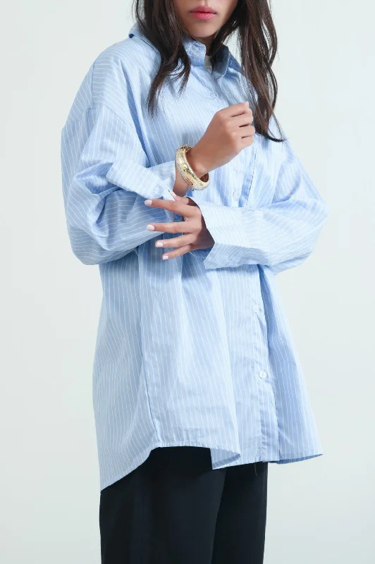 OVERSIZED STRIPED BUTTON DOWN