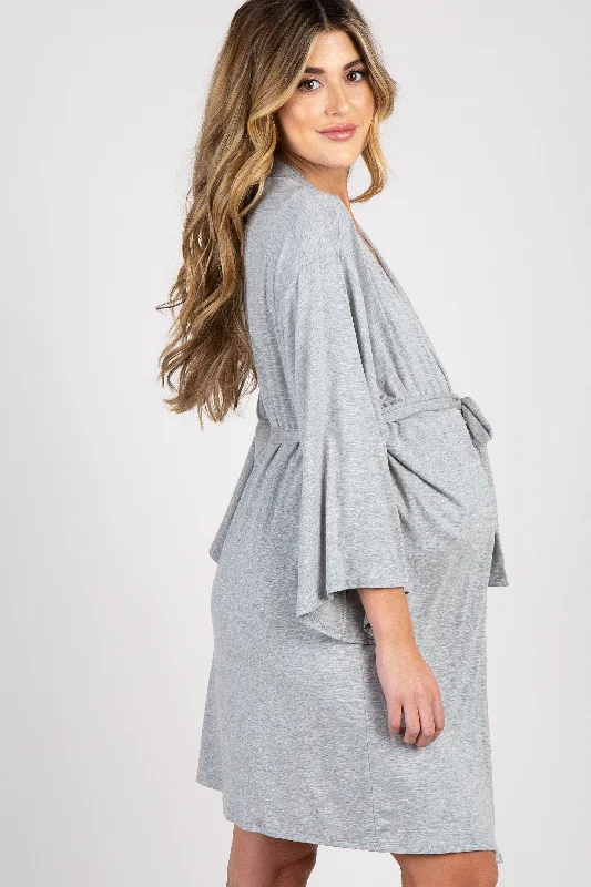 PinkBlush Heather Grey Delivery/Nursing Maternity Robe