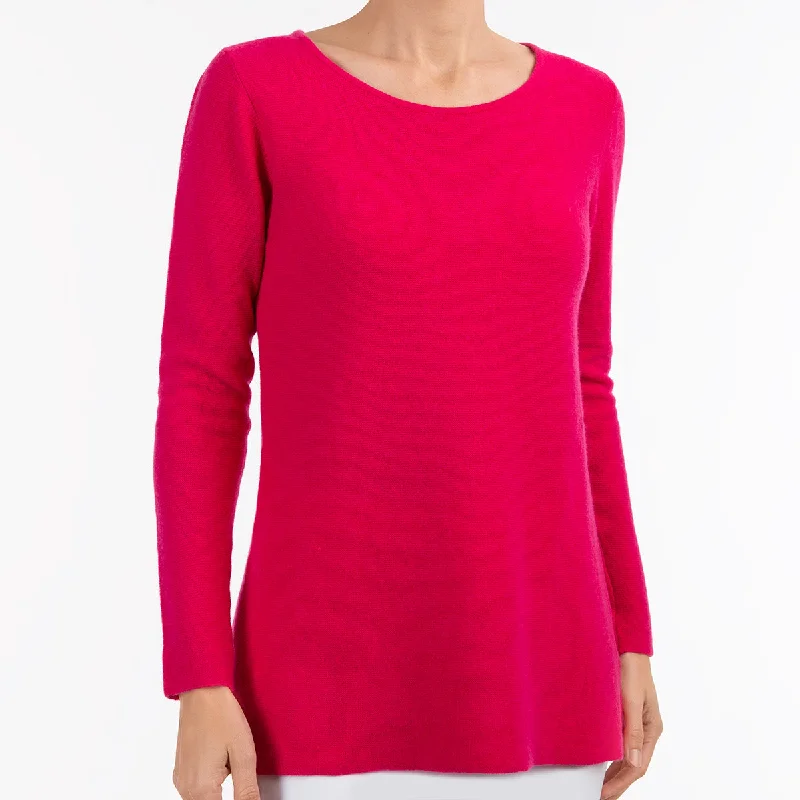 Round Neck Pullover in Fuxia