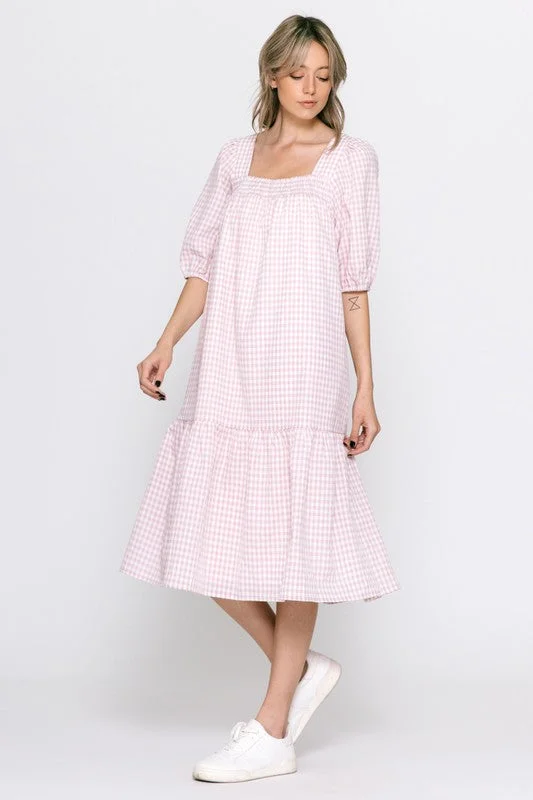 Pink Gingham Dress