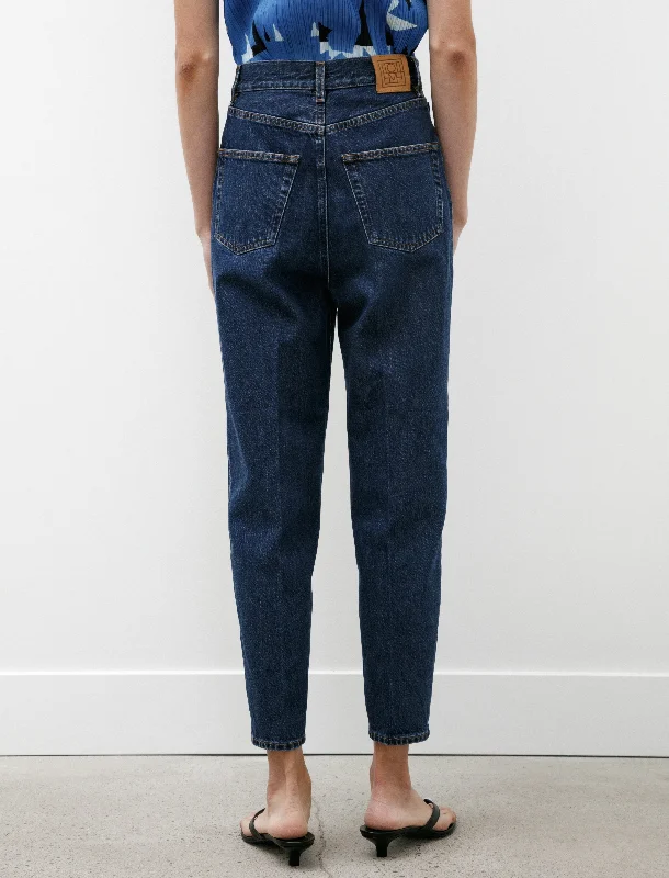 Tapered Leg Denim Dark Blue