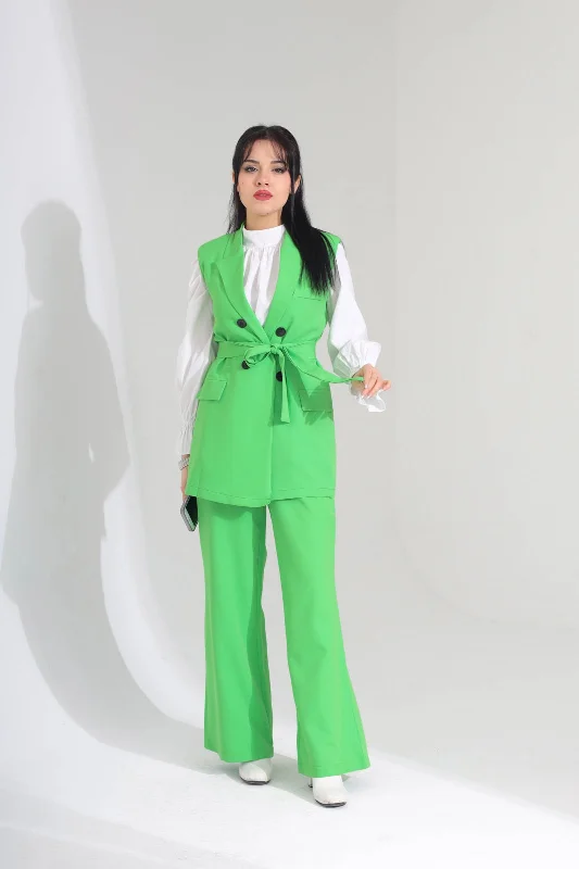 2pcs belted suit cut D