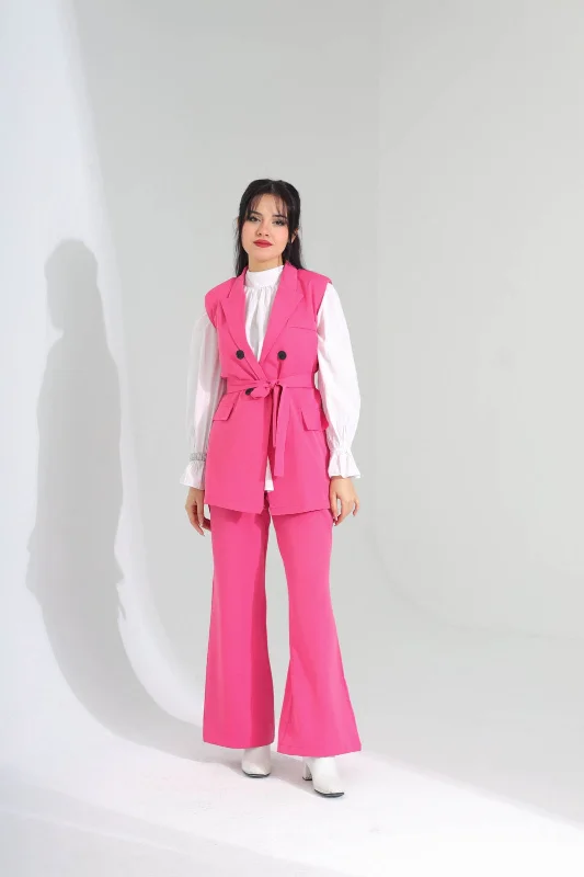 2pcs belted suit cut D