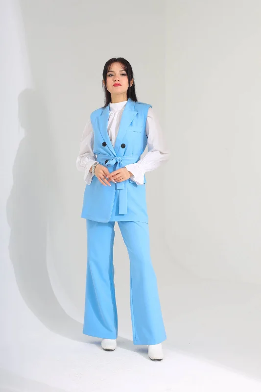 2pcs belted suit cut D