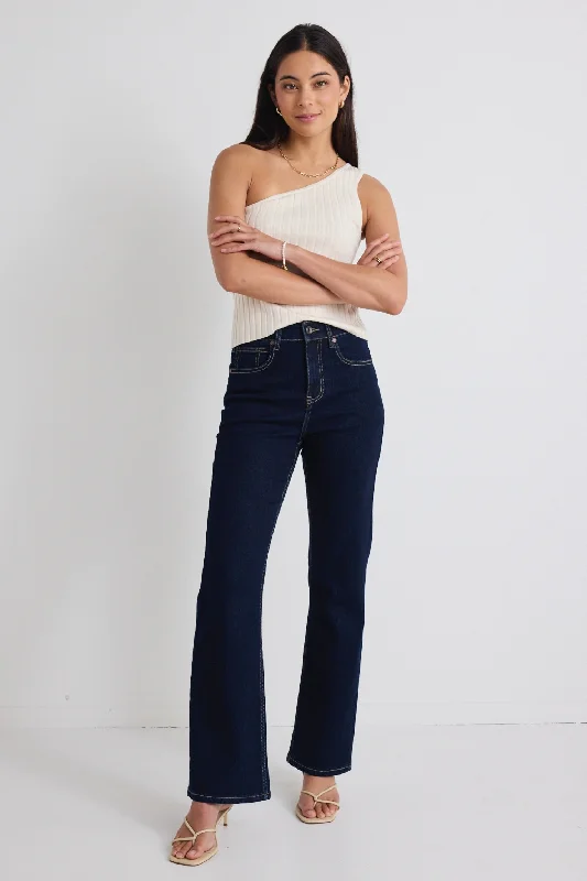 Farah Indigo High Rise Soft Flare Jean