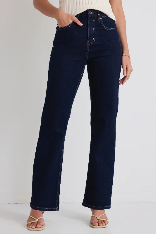 Farah Indigo High Rise Soft Flare Jean