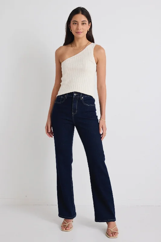 Farah Indigo High Rise Soft Flare Jean