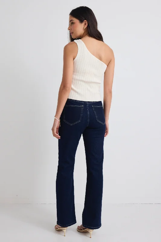 Farah Indigo High Rise Soft Flare Jean