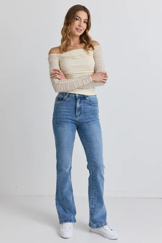 Hotline True Blue High Rise Flare Jean