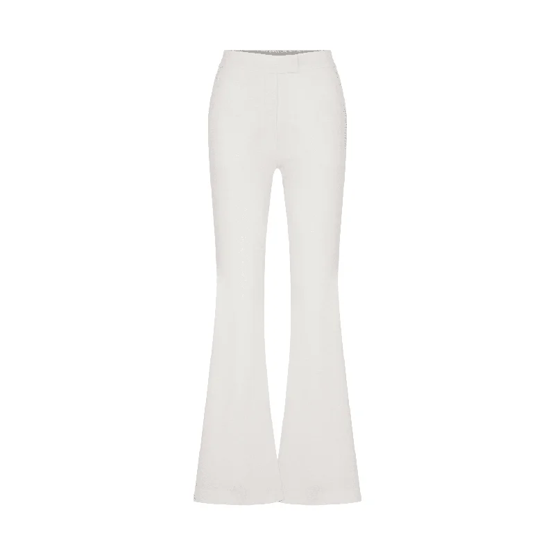 Marylebone Crepe Flared Trousers in Vanilla Ice