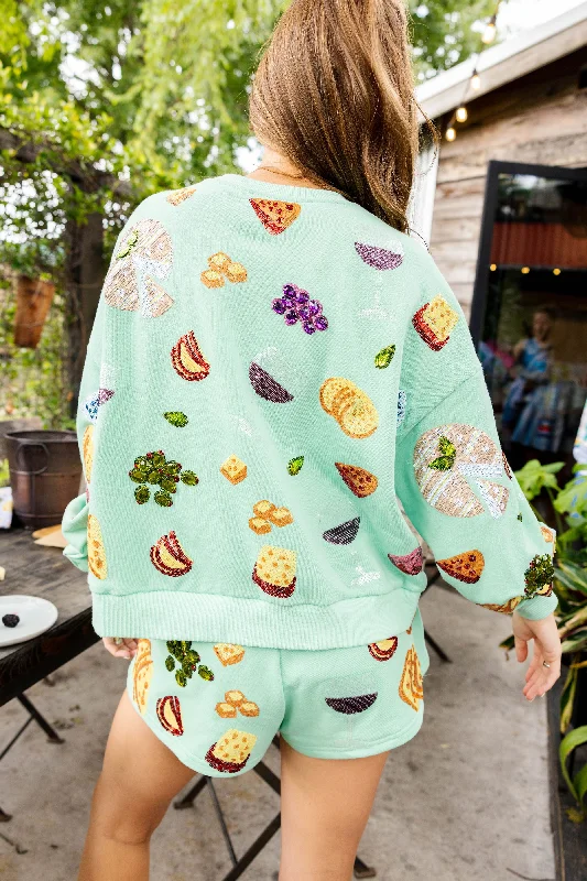 Mint Wine & Charcuterie Sweatshirt