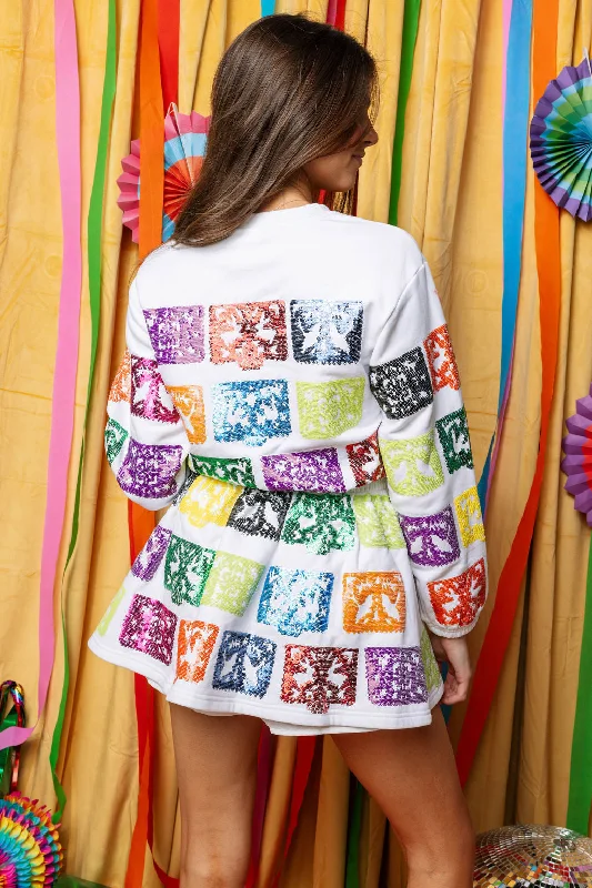 White Papel Picado Sweatshirt