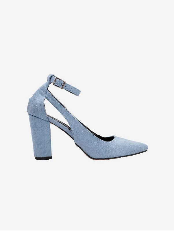 Camila Vegan Suede Heels | Baby Blue