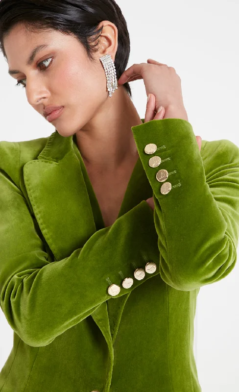 Clove Velvet Jacket - Chartreuse