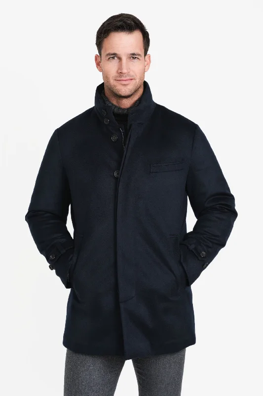 Pure Cashmere Car Coat, Navy