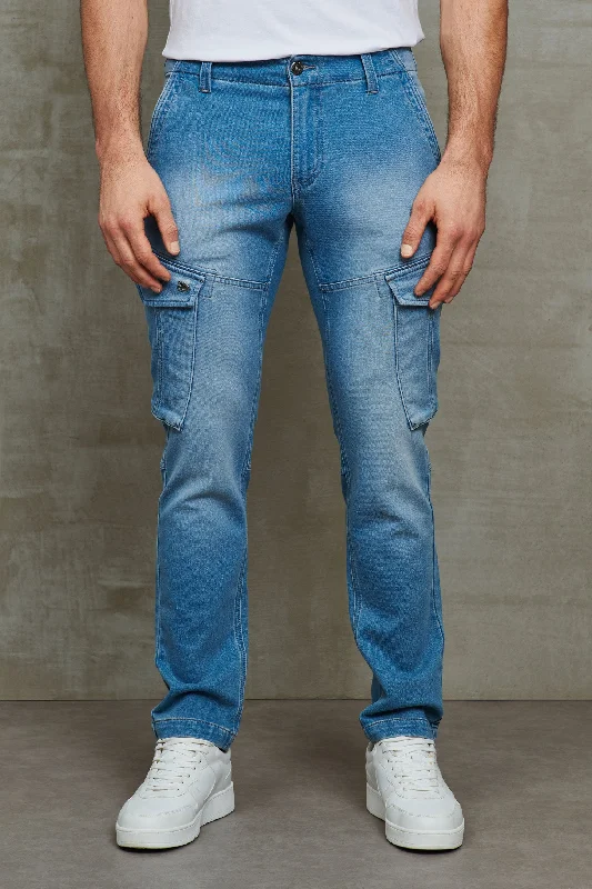 Jeans cargo coupe ajustée - Homme