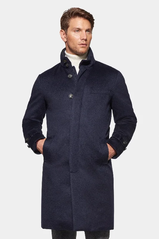 Pure Cashmere Topcoat, Navy